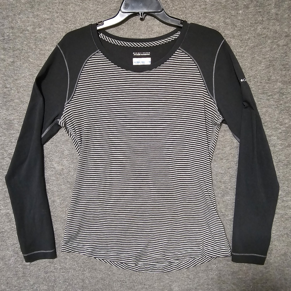 Columbia Omni-Wick Advanced Evaporation Womens Medium Striped Long Sleeve Shirt